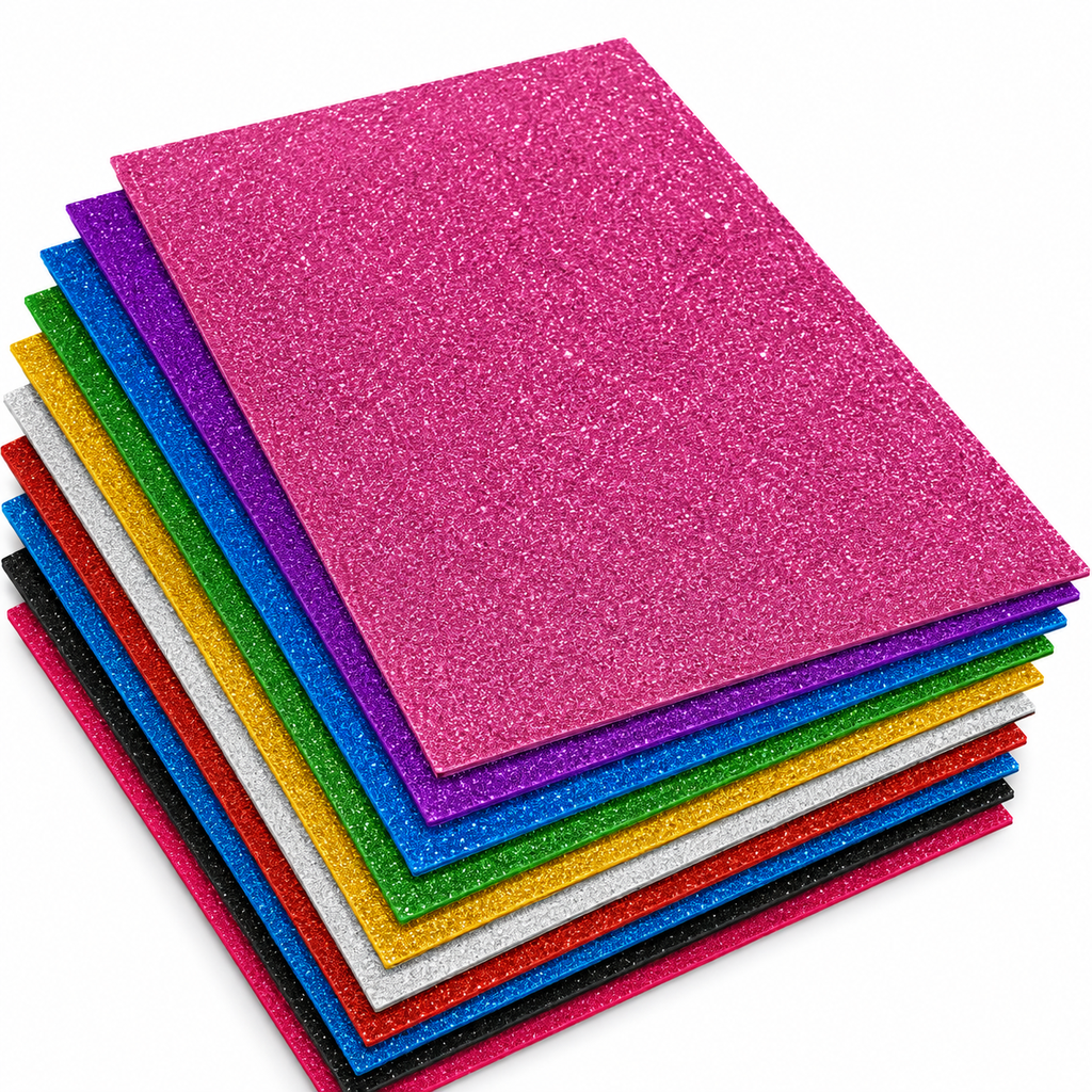 Goma Eva C/Brillantina 60x40 Cm Paq. x 10 laminas (2mm)