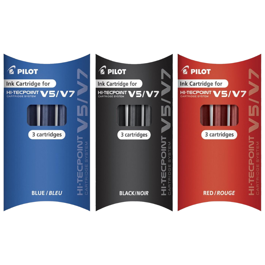 Cartucho Pilot V5 para repuesto tinta líquida x 3 unidades
