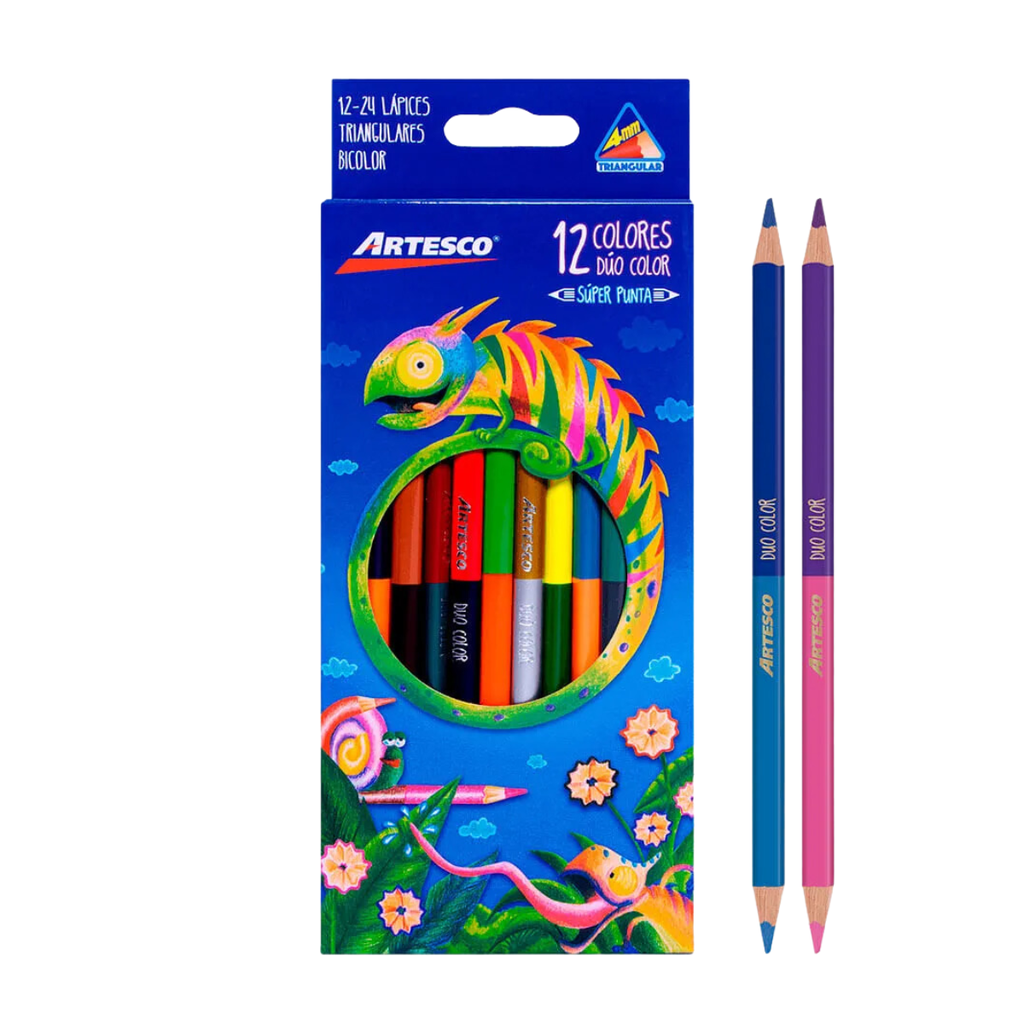 Lápices de colores Artesco bicolor dúo
