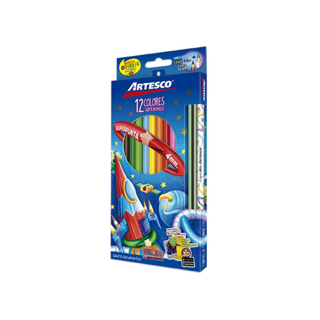 Lápices de Colores Artesco Triangulares 4 mm caja x 12