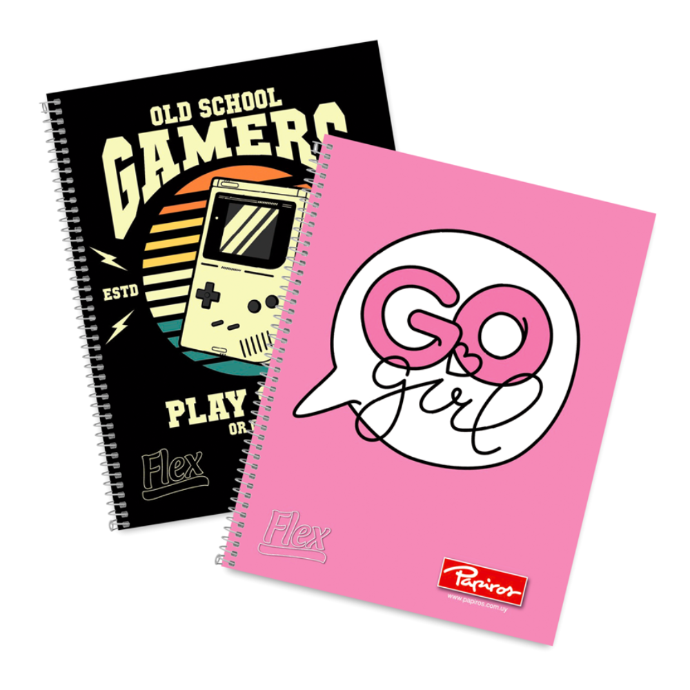 Cuaderno Papiros Flex 748, 48 hojas rayado con espiral