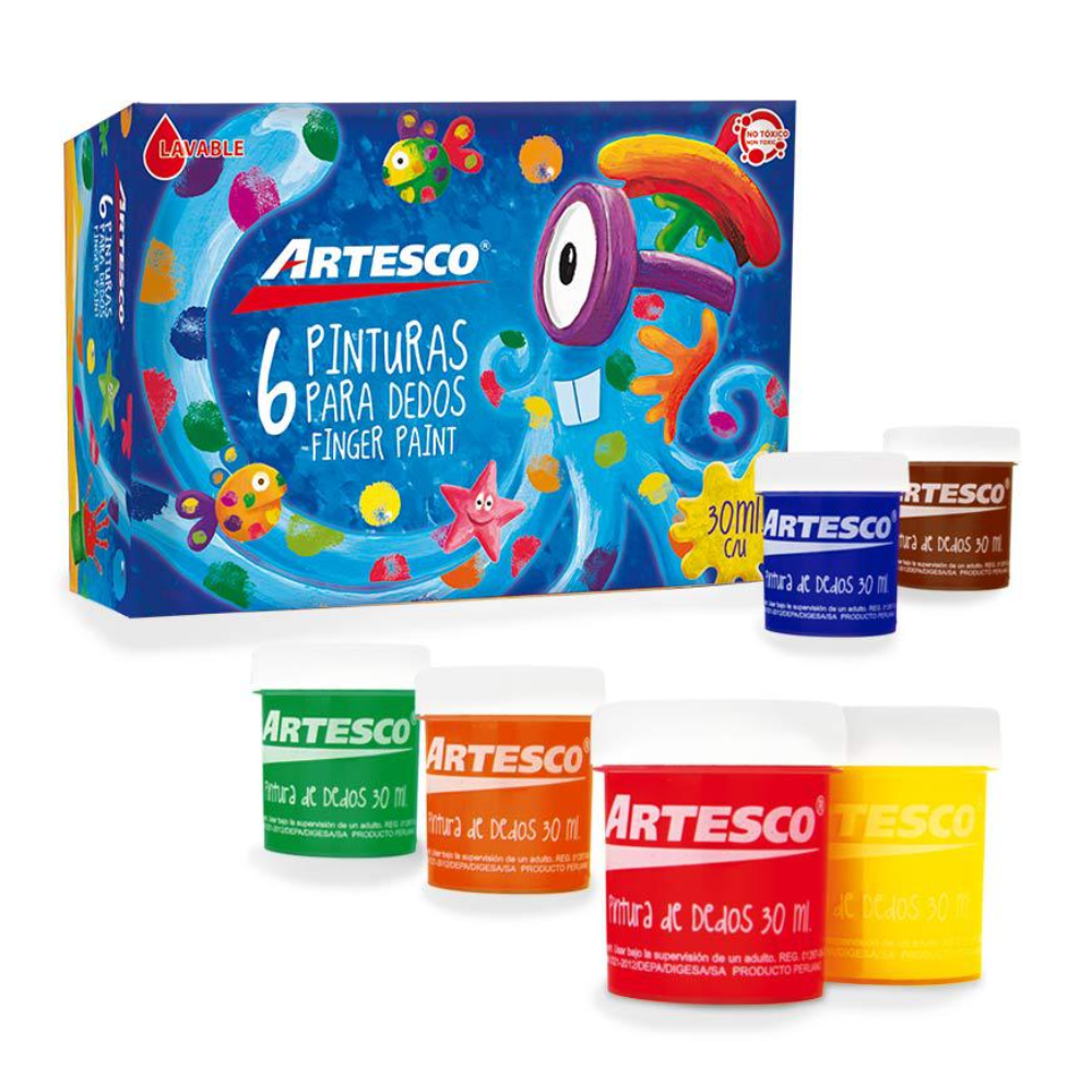 Pinturas para dedos Artesco (6 fscos.)