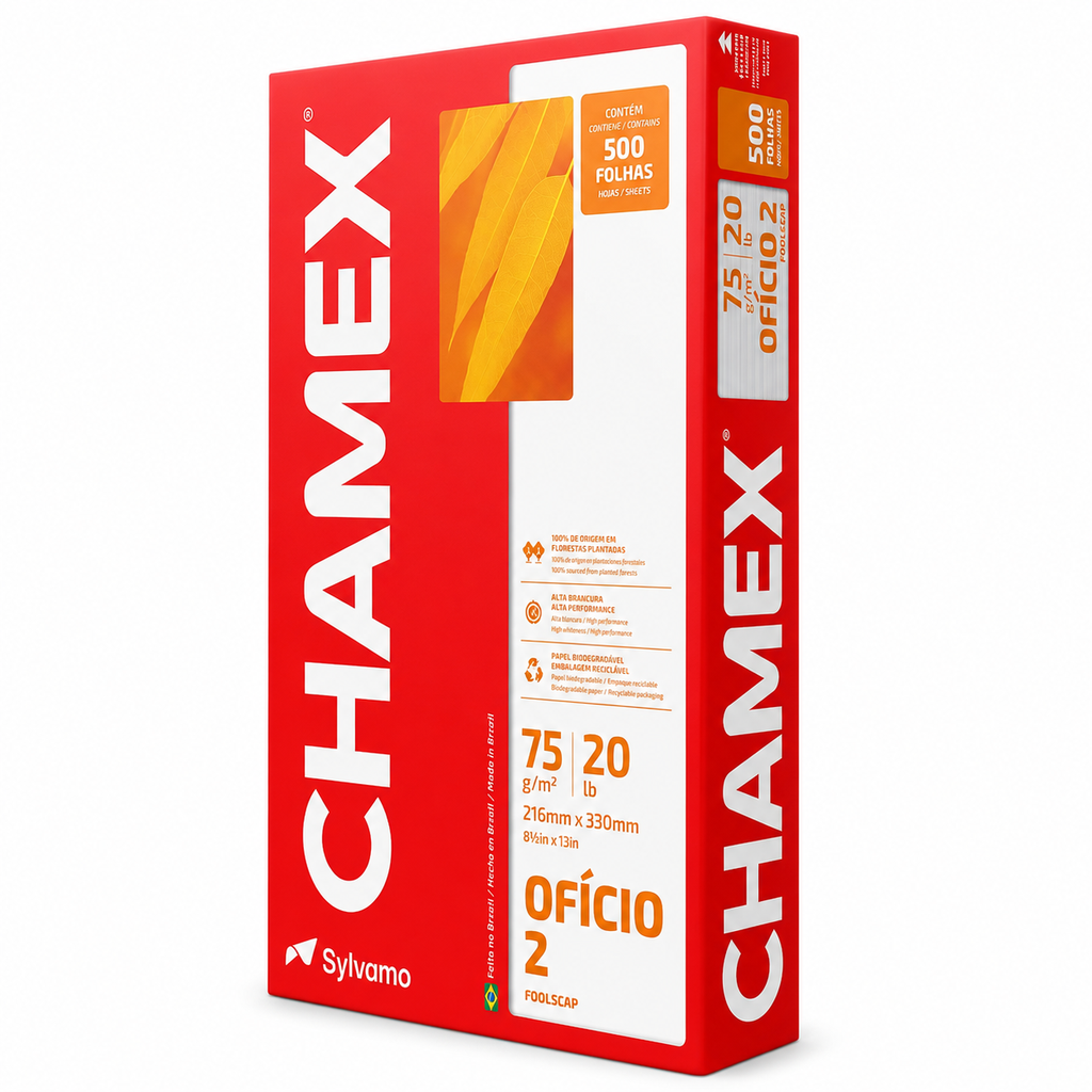 Resma de papel impresion Chamex tamaño oficio 75 g x 500 hojas