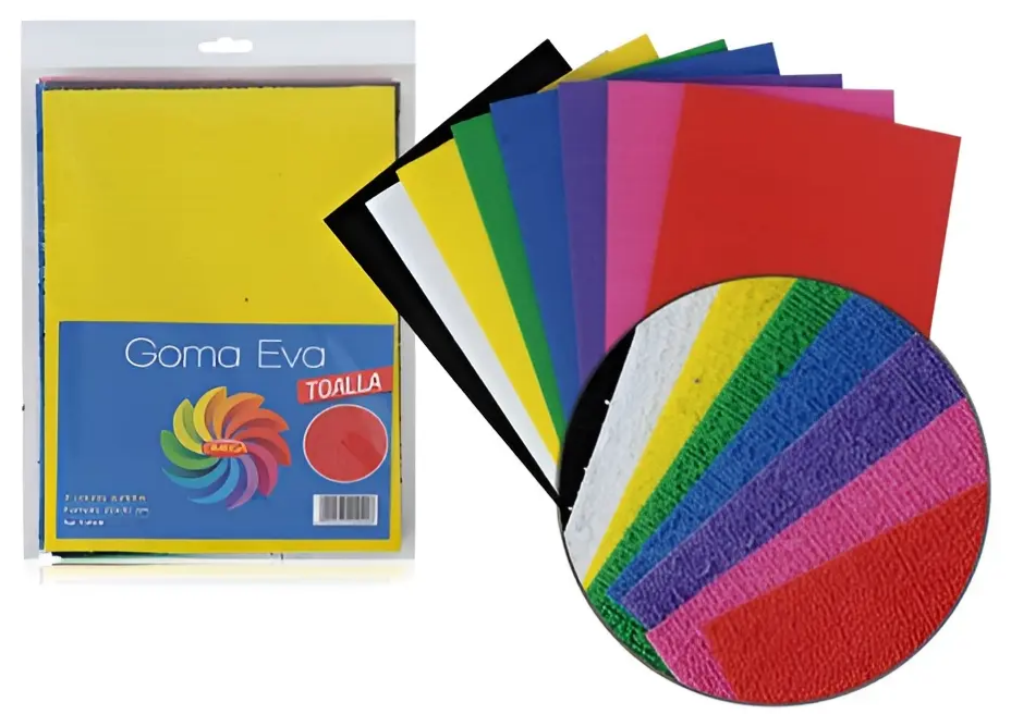 Goma eva toalla plush 20x30 Omega (Paq. x8)