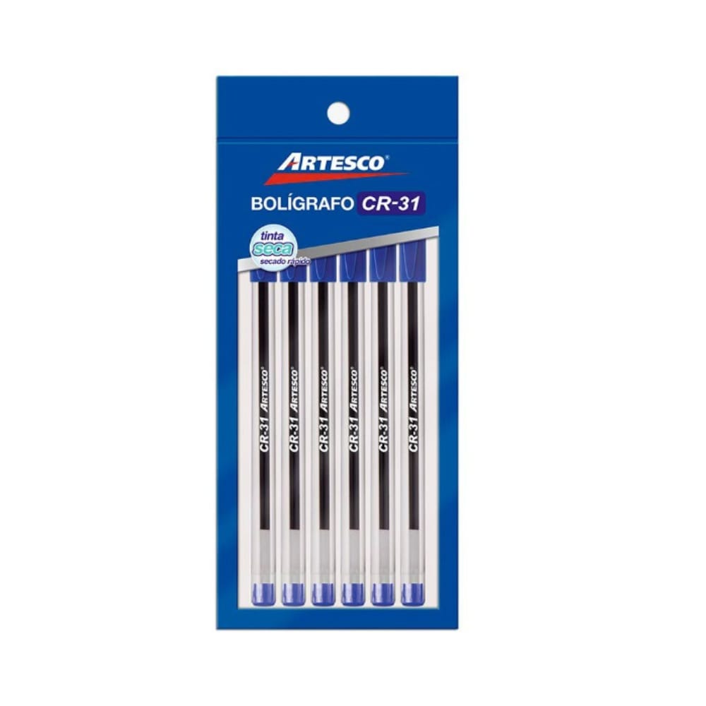 Blister x 6 Boligrafos Artesco CR-31 (AZ)