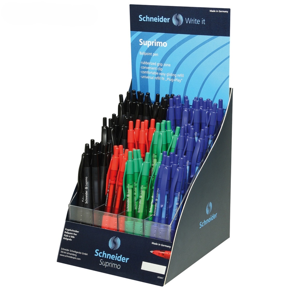 Schneider Bolígrafo Retráctil Suprimo Display x 80
