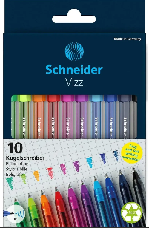 Schneider boligrafo Vizz gel punta 1.0 (estuche x 10 surtida