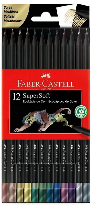 Lápices de Colores Faber Castell SOFT Metalizados x12