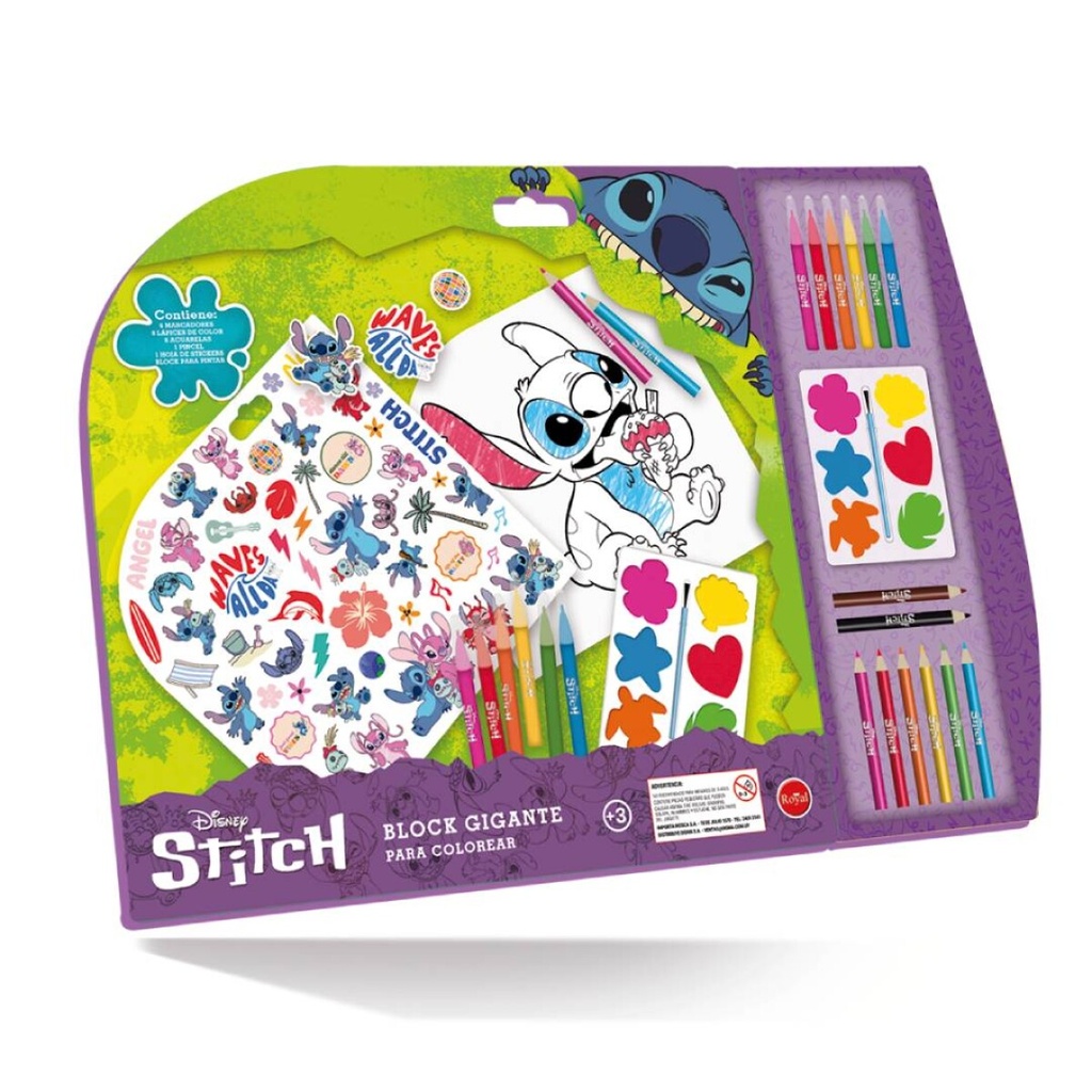 Juegos en caja BLOCK GIGANTE PARA COLOREAR STITCH DAVINCI KI