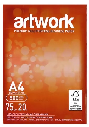 Resma de hojas Artwork A4 75 grs. 500 Hj.