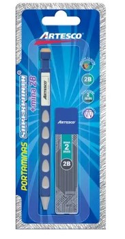 Artesco blister portaminas superpunta 2B 2.0 mm + minas