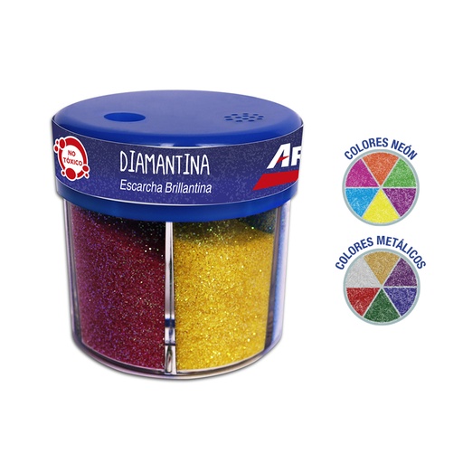[A-16250001] Brillantina en Polvo Artesco Dispensador (Caja x 6)