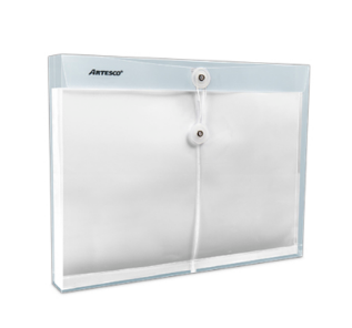 [16026300] Sobre Artesco Horizontal A4 con pasador Transp.