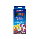 Lápices de Colores Artesco Triangular Borrable x 12 Unid. +