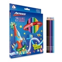 Lápices de colores Artesco 4 mm triangulares 24