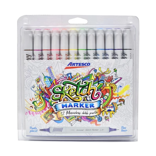 [7300600] Marcadores artesco sketch estuche x 12
