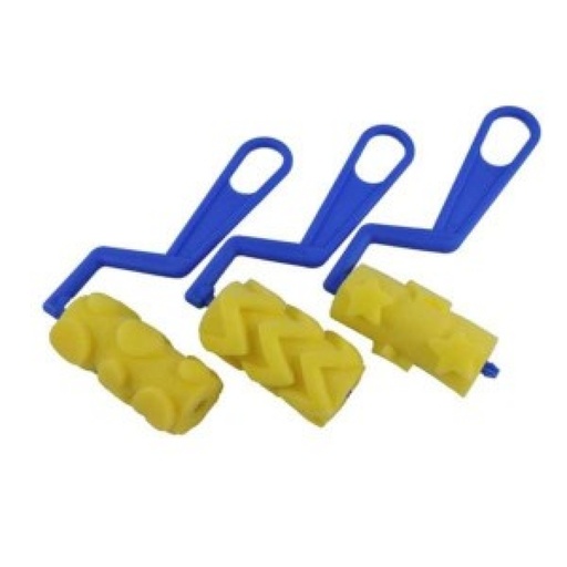 [ROADSETX4] Rodillo AD goma espuma con formas kit x 4 75 mm
