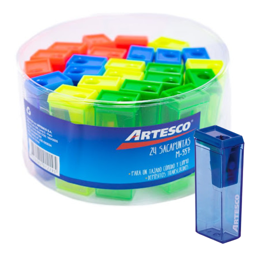 [A-16043003] Sacapuntas simple artesco modelo 557 con depósito rectangular