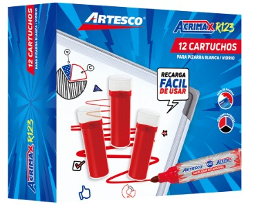 Cartucho Artesco Acrimax para marcador pizarra R123