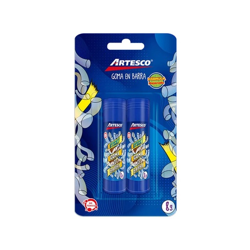 [AR17367216] Artesco Barra Adhesiva Goma en  8 gr. Blister 2 Un.
