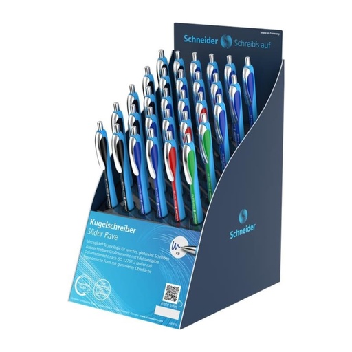 [304022] Schneider Boligrafo Retractil Rave Display x 30 Pcs.