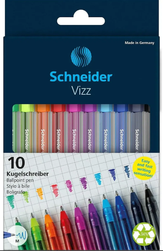 [102290] Schneider boligrafo Vizz gel punta 1.0 (estuche x 10 surtida