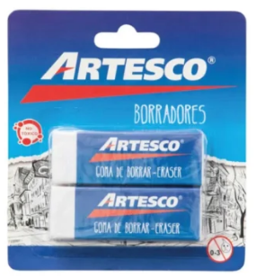 [16073003] Artesco Blister borrador blanco chico x 2 unid