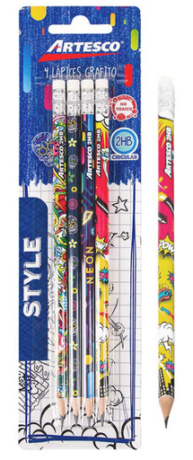[AR16316804] Artesco blister Lápices de Escritura motivos x 4