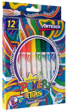 Artesco marcador power tips punta conica Caja