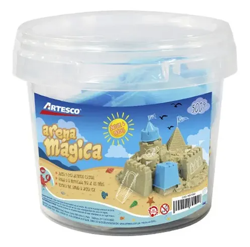 [16977002] Artesco Balde Arena magica 500 Gr. (Neutro + 6 moldes)