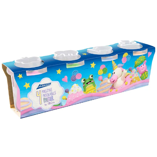 [15041007] Artesco Masa Blanda Set x 4 Colores PASTEL