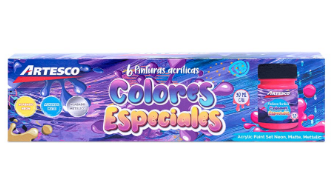 [AR15071600] Artesco pintura acrilica colores especiales set x 6.