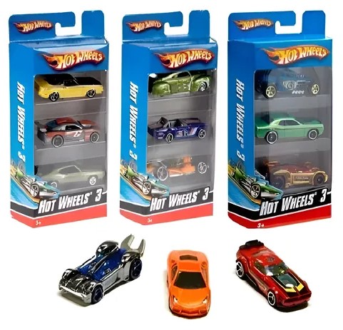 [K5904] Juguetes HOT WHEELS - Vehículos Pack x 3