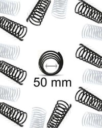 Espiral plastico rulo para encuadernar 50 mm. Paq. x 10