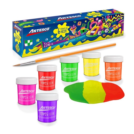 [W0105] Artesco set de temperas Neon x 6