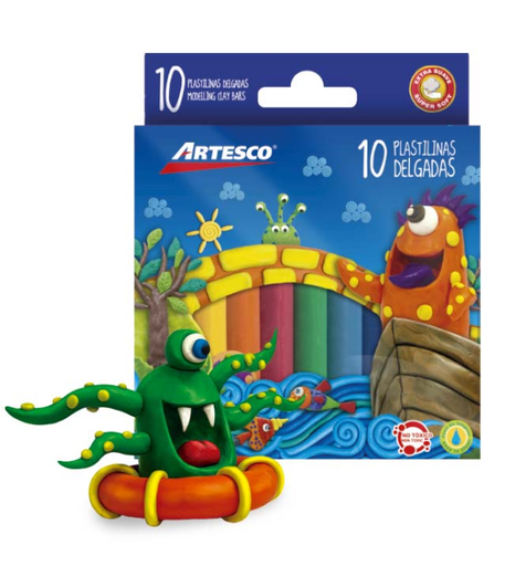 [A-16315000] Artesco Plastilina delgada x 10 unidades