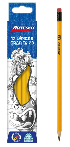 [AR16317020] Artesco lapices de escritura triangular amarillo 2b caja x 12