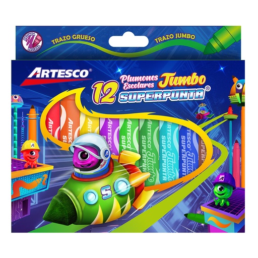 Artesco marcadores escolares jumbo Superpunta